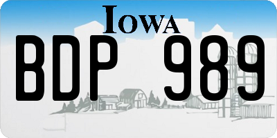 IA license plate BDP989
