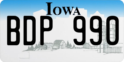 IA license plate BDP990