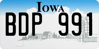 IA license plate BDP991