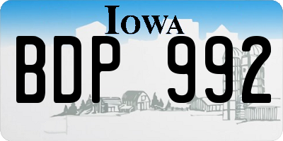 IA license plate BDP992