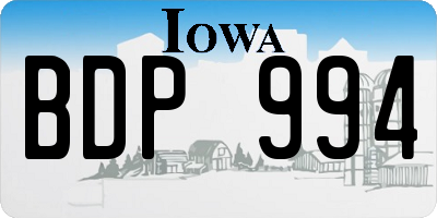IA license plate BDP994