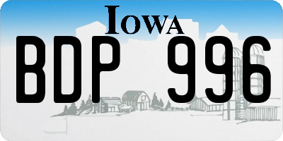 IA license plate BDP996