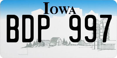 IA license plate BDP997