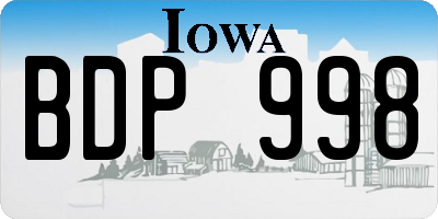 IA license plate BDP998