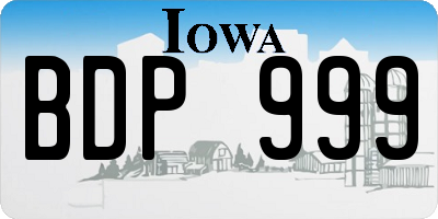 IA license plate BDP999
