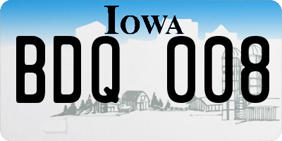 IA license plate BDQ008