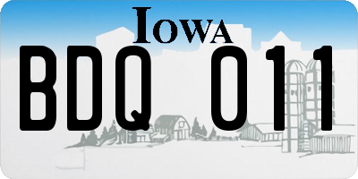 IA license plate BDQ011
