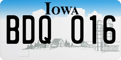 IA license plate BDQ016