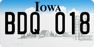 IA license plate BDQ018