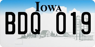 IA license plate BDQ019