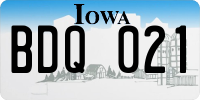 IA license plate BDQ021