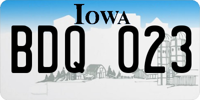 IA license plate BDQ023