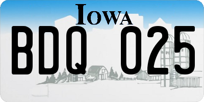 IA license plate BDQ025