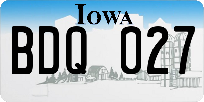 IA license plate BDQ027