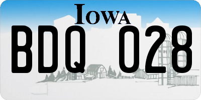 IA license plate BDQ028
