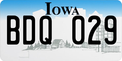 IA license plate BDQ029