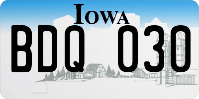 IA license plate BDQ030