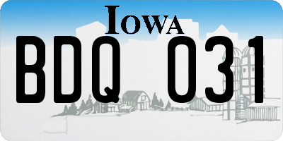 IA license plate BDQ031