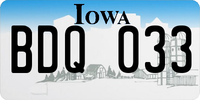 IA license plate BDQ033
