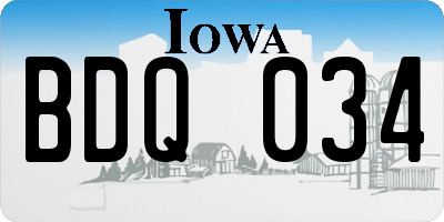 IA license plate BDQ034