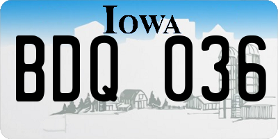 IA license plate BDQ036