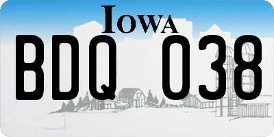 IA license plate BDQ038