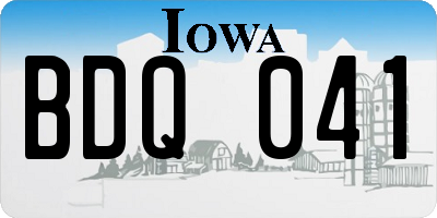 IA license plate BDQ041