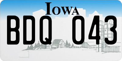 IA license plate BDQ043