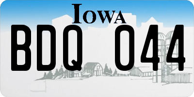 IA license plate BDQ044