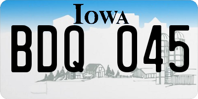 IA license plate BDQ045