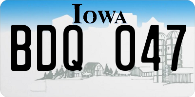 IA license plate BDQ047
