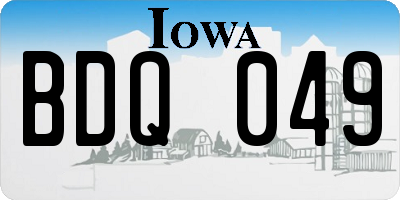 IA license plate BDQ049