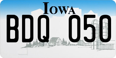IA license plate BDQ050