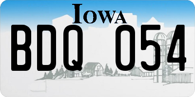 IA license plate BDQ054