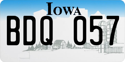 IA license plate BDQ057
