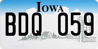 IA license plate BDQ059