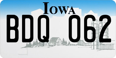 IA license plate BDQ062