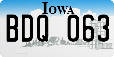 IA license plate BDQ063