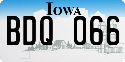 IA license plate BDQ066