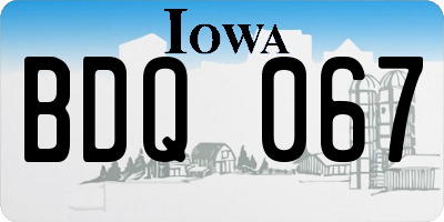 IA license plate BDQ067
