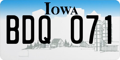 IA license plate BDQ071