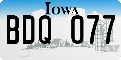 IA license plate BDQ077