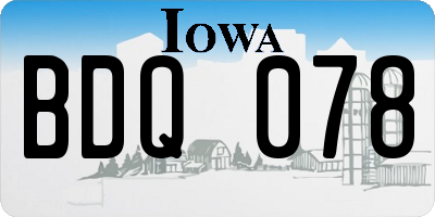 IA license plate BDQ078