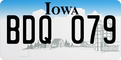 IA license plate BDQ079