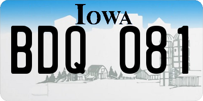 IA license plate BDQ081