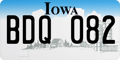 IA license plate BDQ082