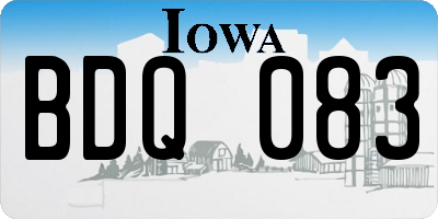 IA license plate BDQ083