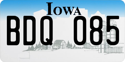 IA license plate BDQ085