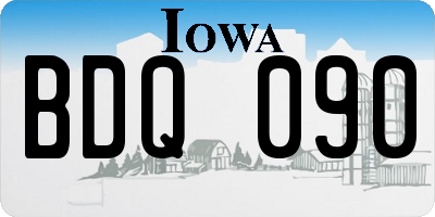 IA license plate BDQ090