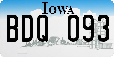 IA license plate BDQ093